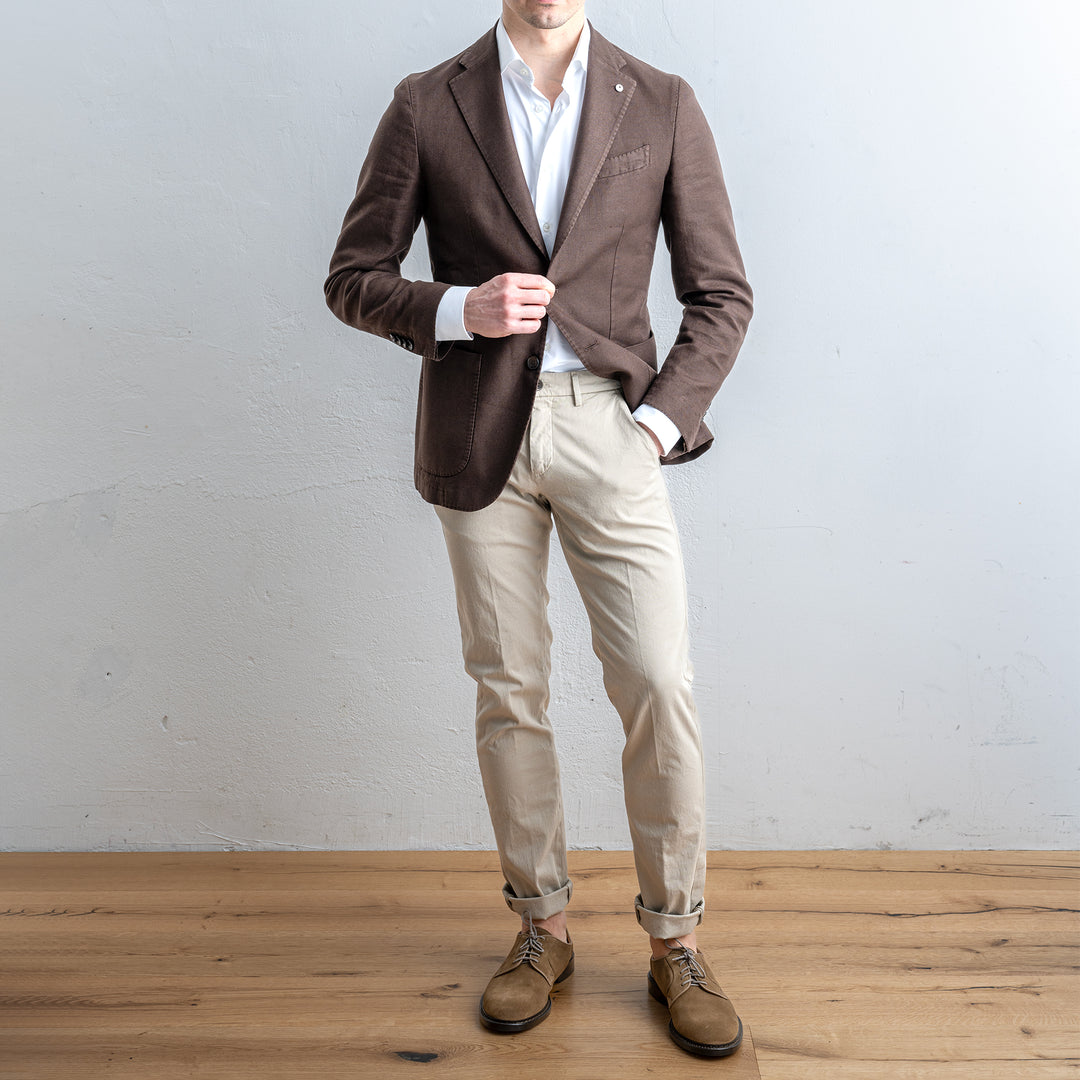 Linen Cotton Blazer Brown