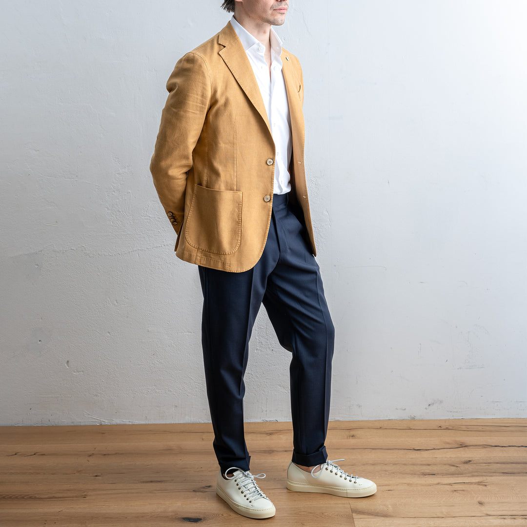 Linen Cotton Blazer Mustard