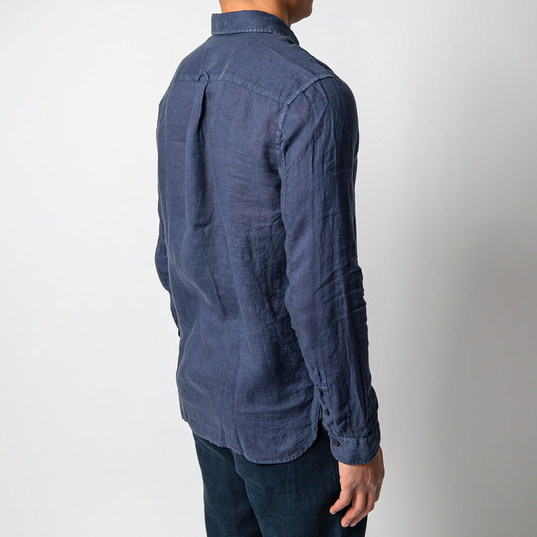 LUXURY LINEN SHIRT NAVY