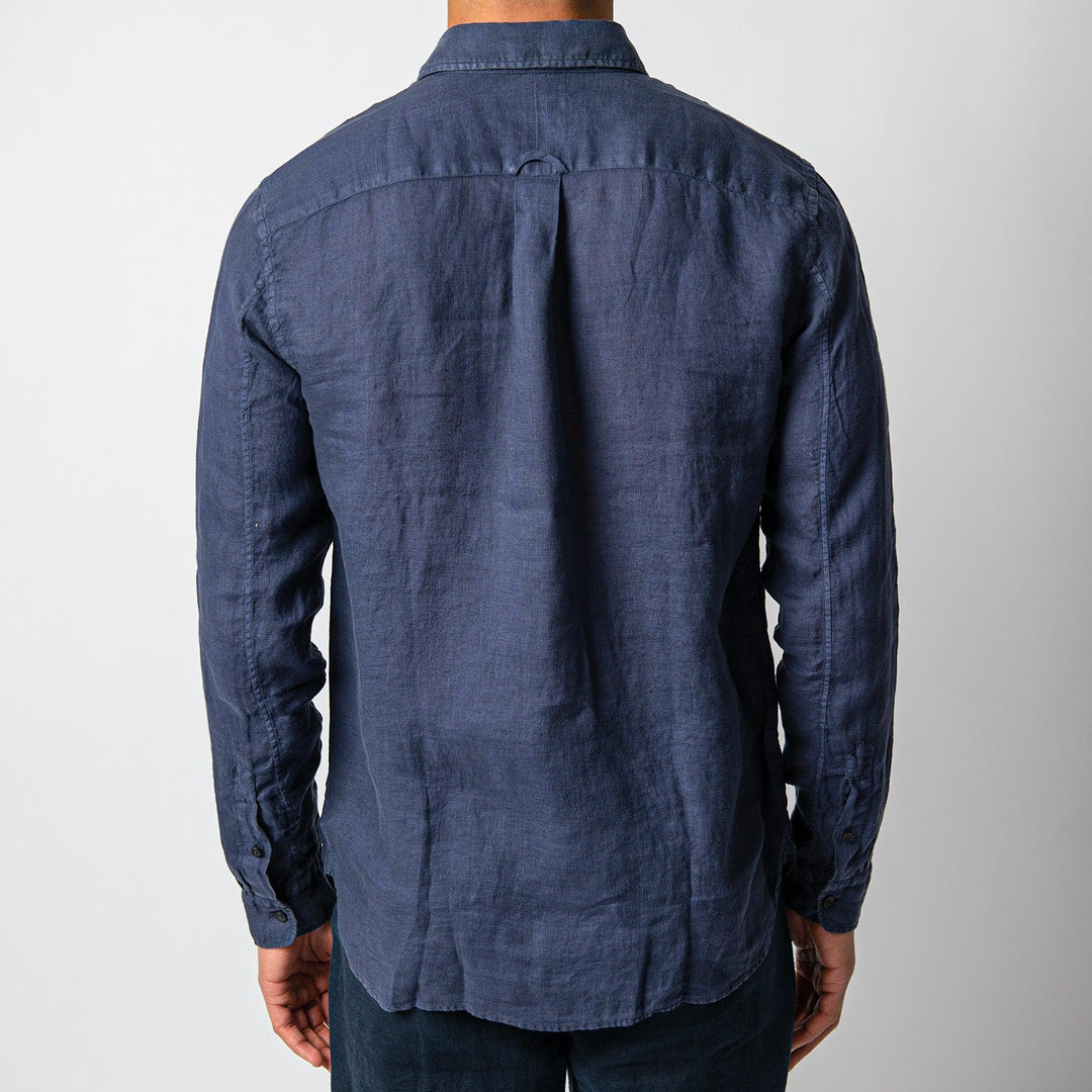 LUXURY LINEN SHIRT NAVY
