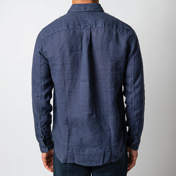 LUXURY LINEN SHIRT NAVY