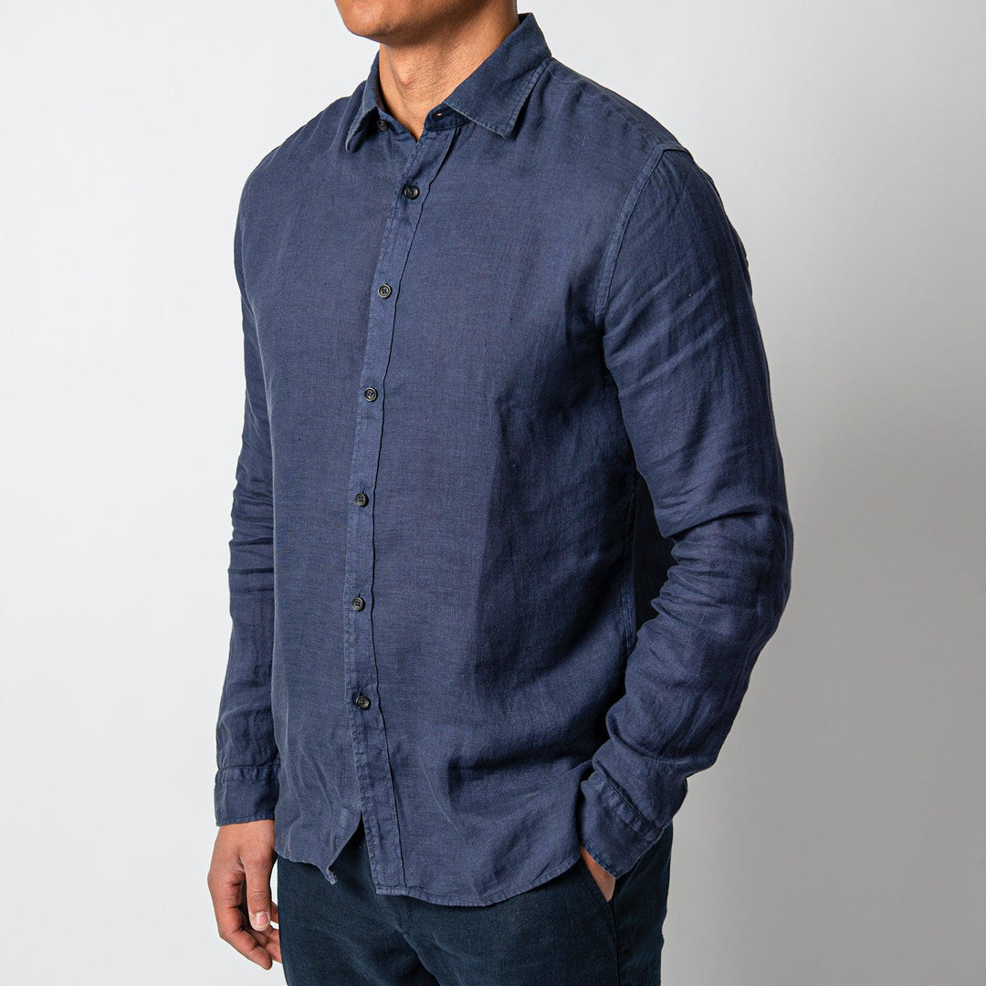 LUXURY LINEN SHIRT Navy