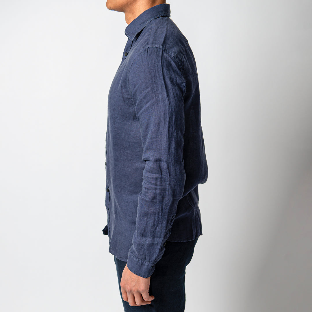 LUXURY LINEN SHIRT Navy