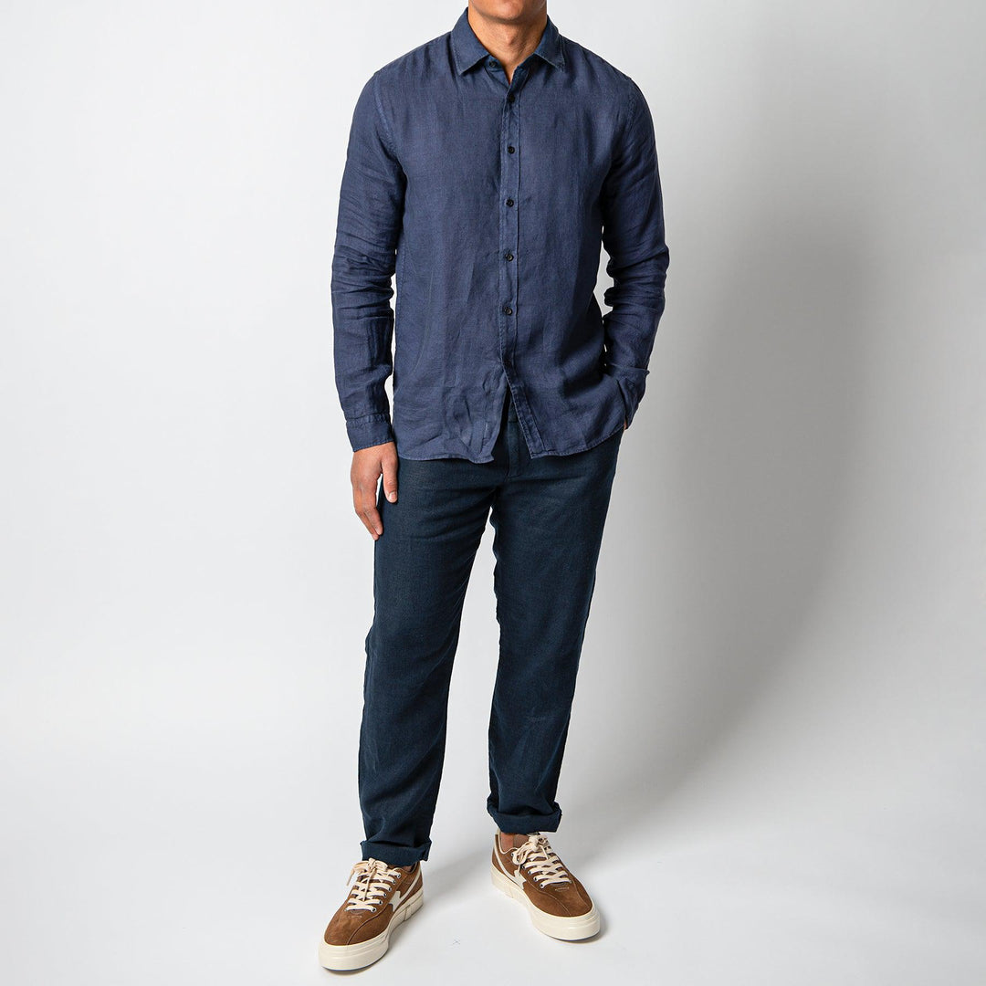 LUXURY LINEN SHIRT Navy
