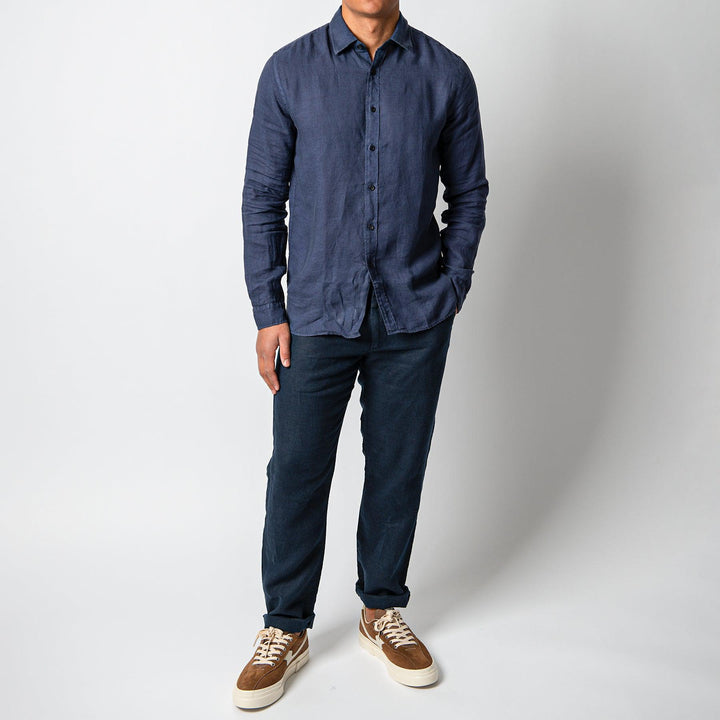 LUXURY LINEN SHIRT Navy