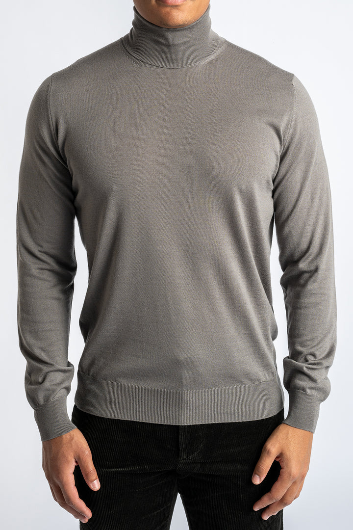 LUXURY WOOL TURTLE NECK TORTORA