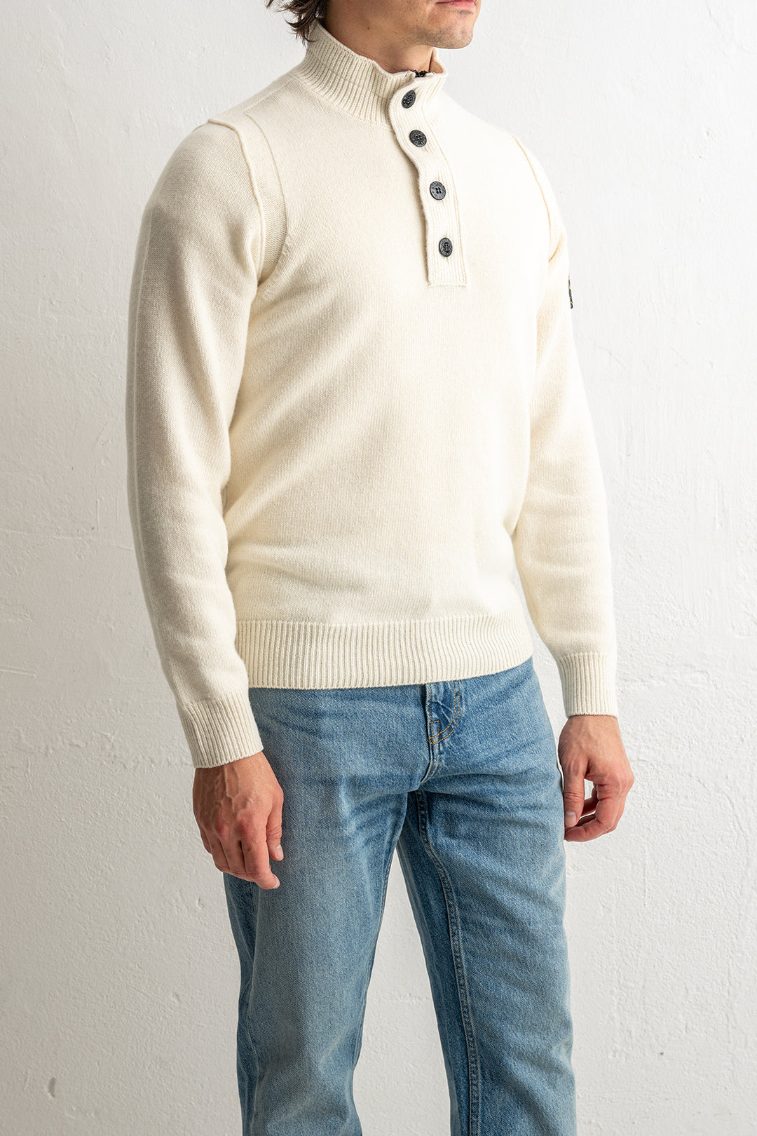 Lambswool Half Zip Sweater 5100040 IVORY