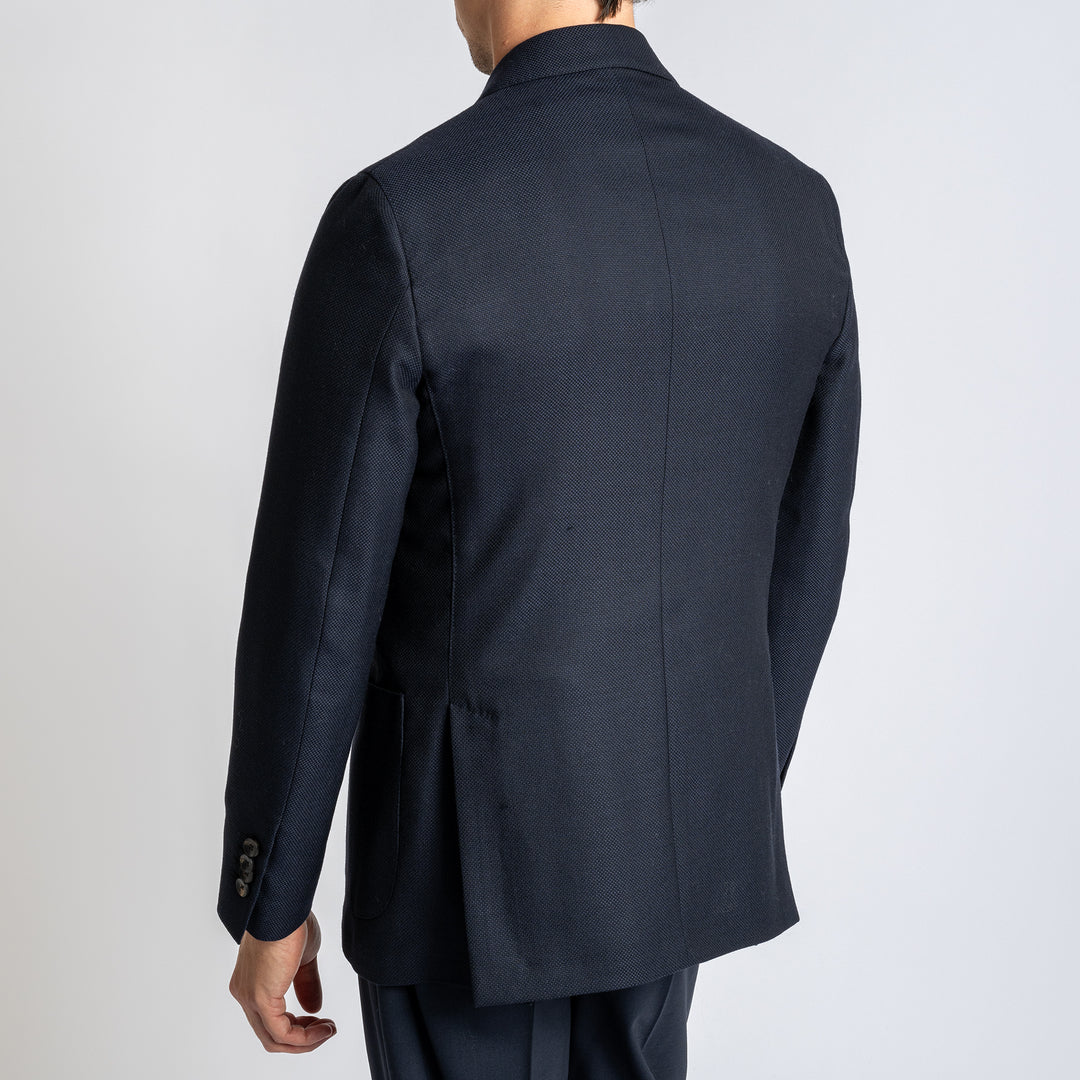 Double Breasted Wool Blazer Navy