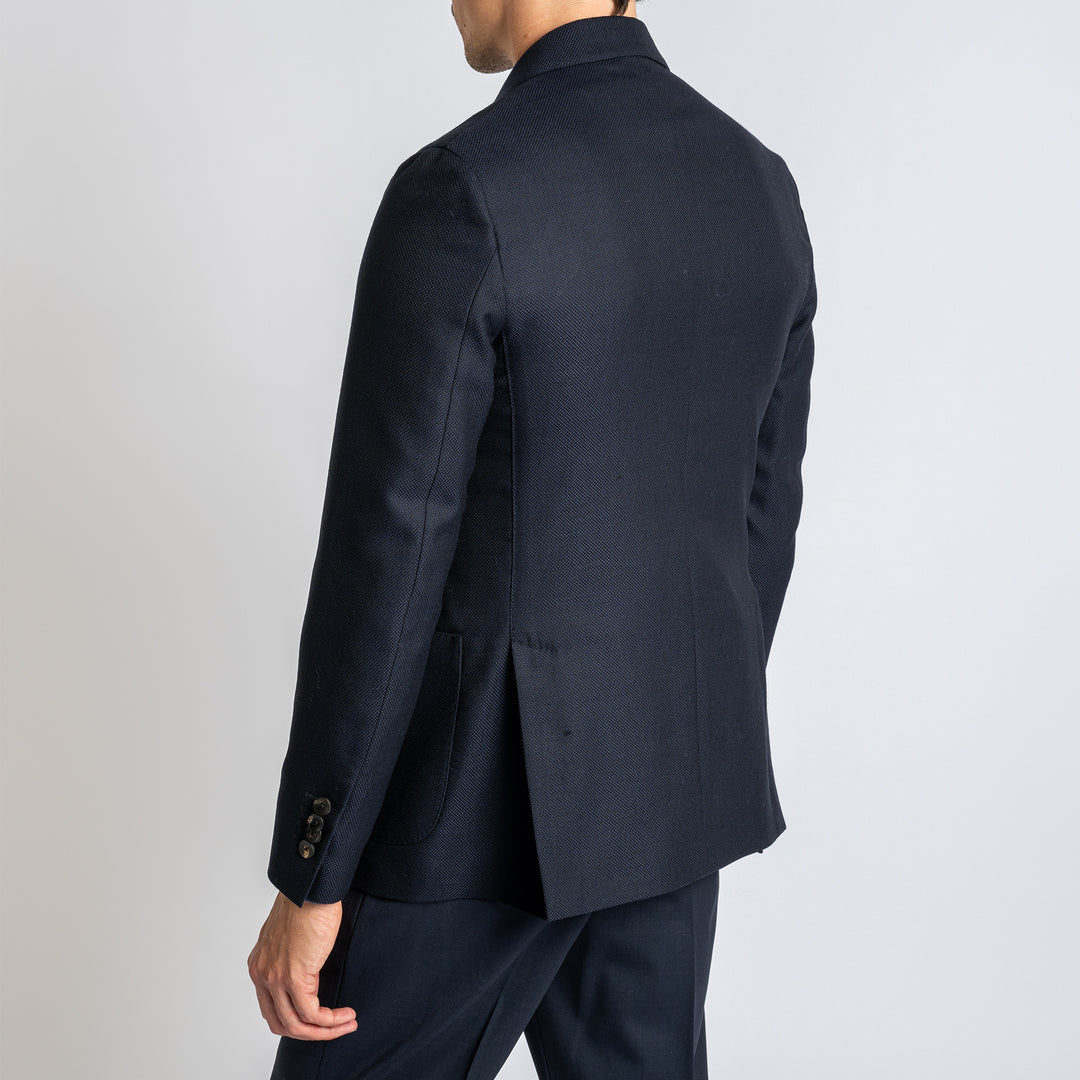 Double Breasted Wool Blazer Navy