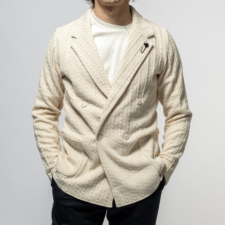 Double Breasted Knit Jacket CREAM