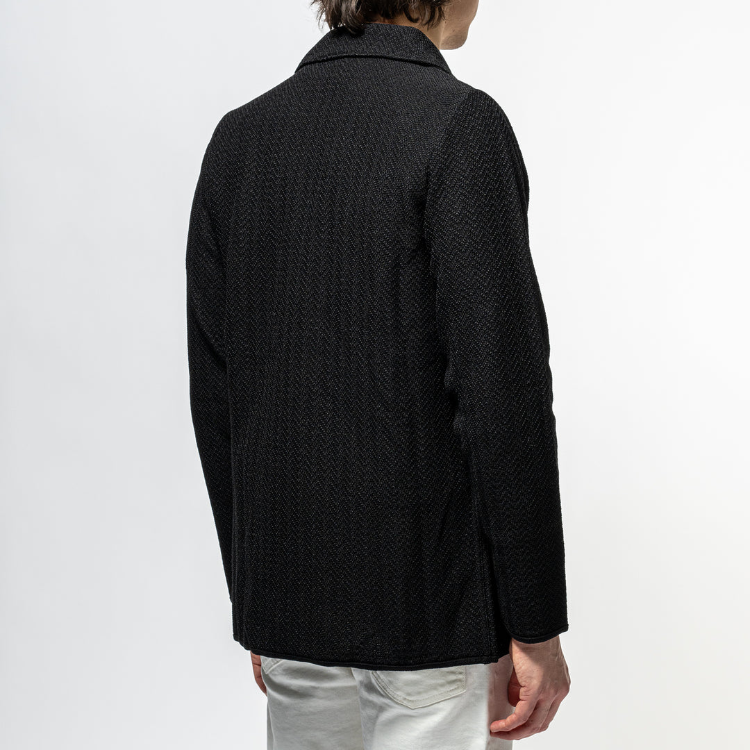 Double Breasted Knit Jacket BLACK