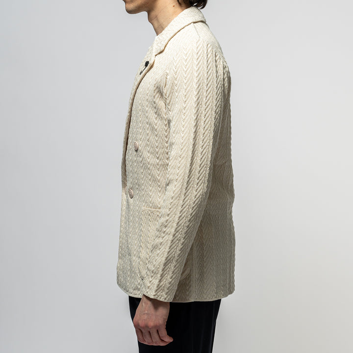 Double Breasted Knit Jacket CREAM