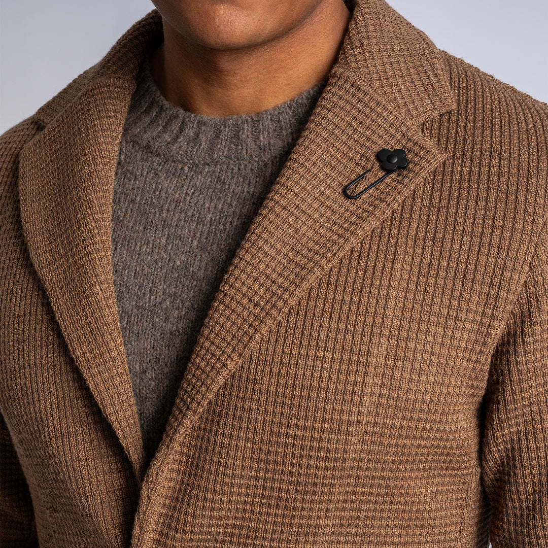 Wool Knitted Blazer Cognac