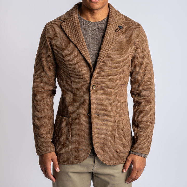 Wool Knitted Blazer Cognac