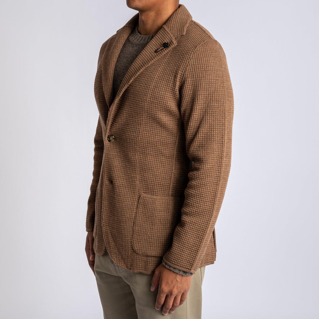 Wool Knitted Blazer Cognac