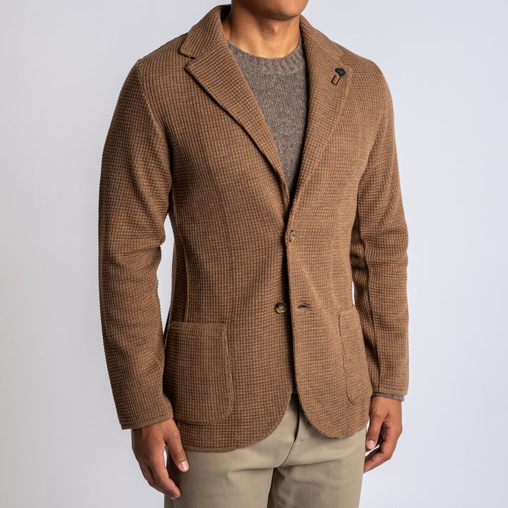 Wool Knitted Blazer Cognac