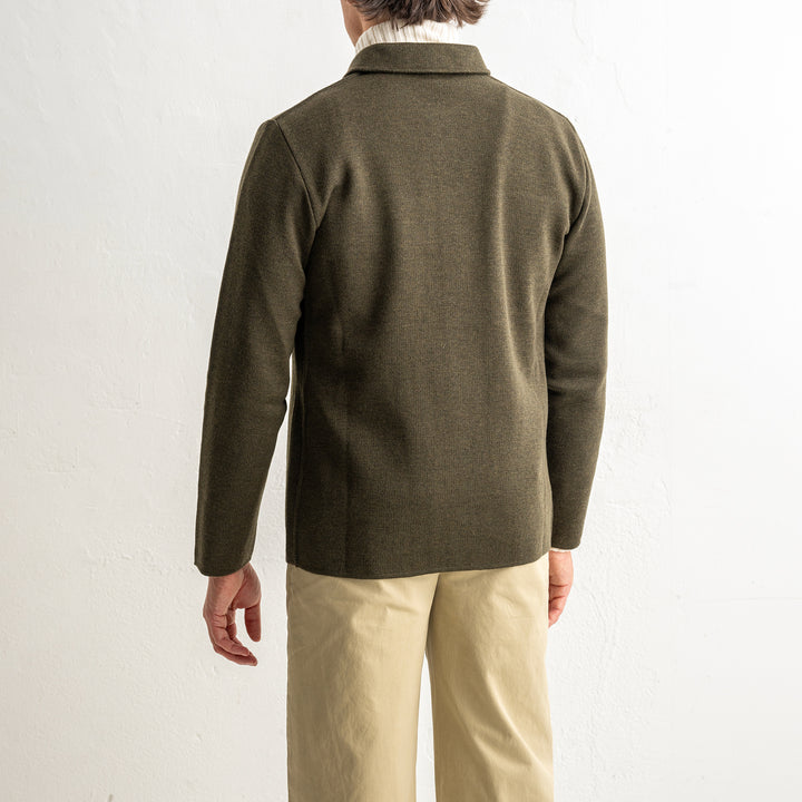 Luxury Wool Knitwear Overshirt Green