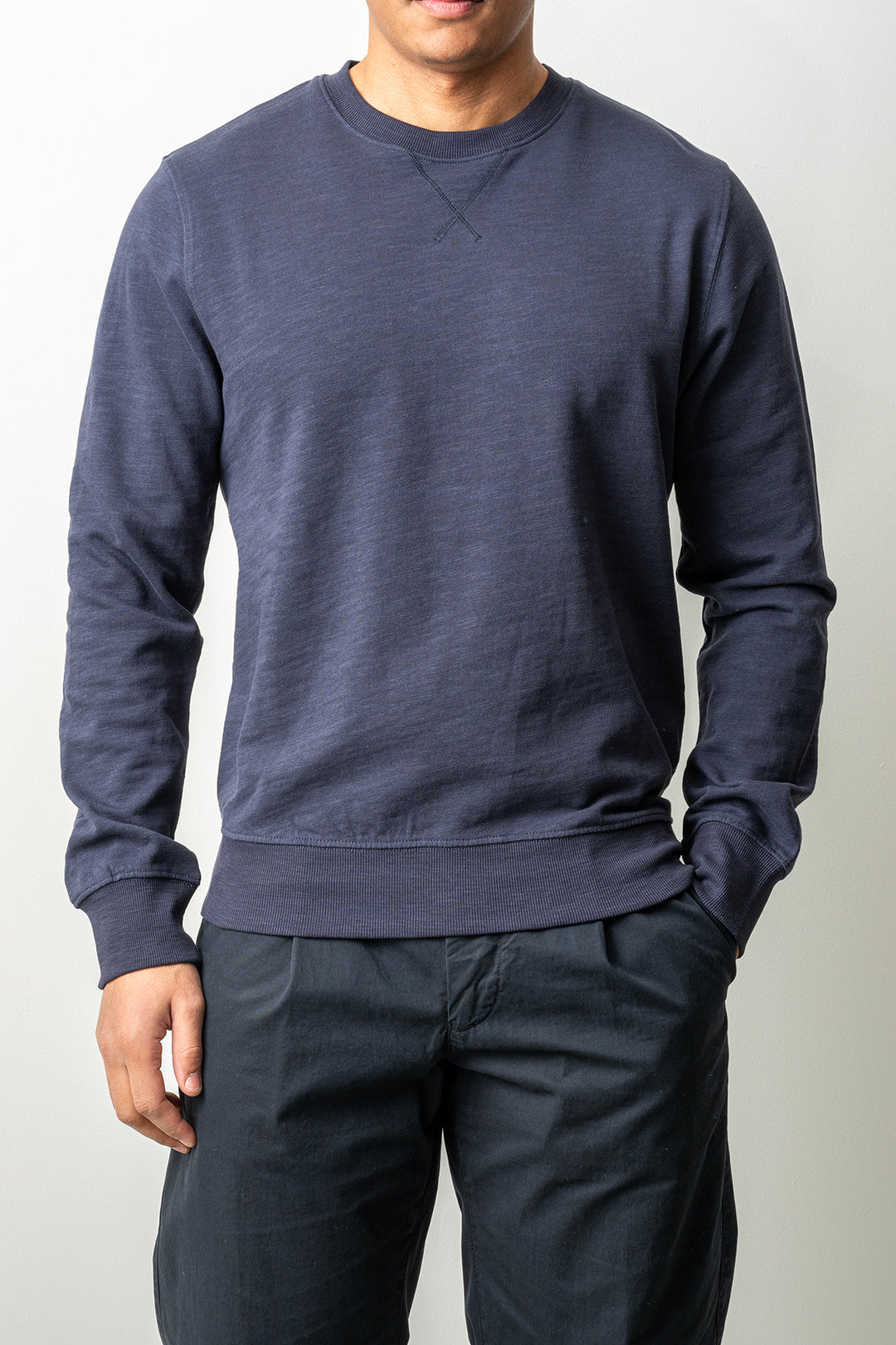 Light Cotton Sweatshirt Navy