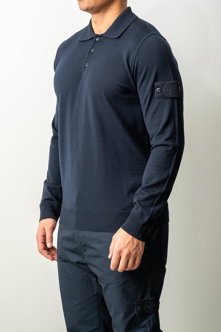 Light Pure RWS Wool Ghost LS Polo 5100076 Navy Blue
