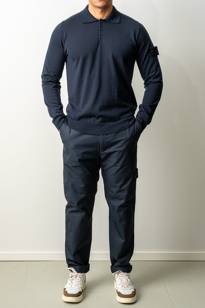 Light Pure RWS Wool Ghost LS Polo 5100076 Navy Blue
