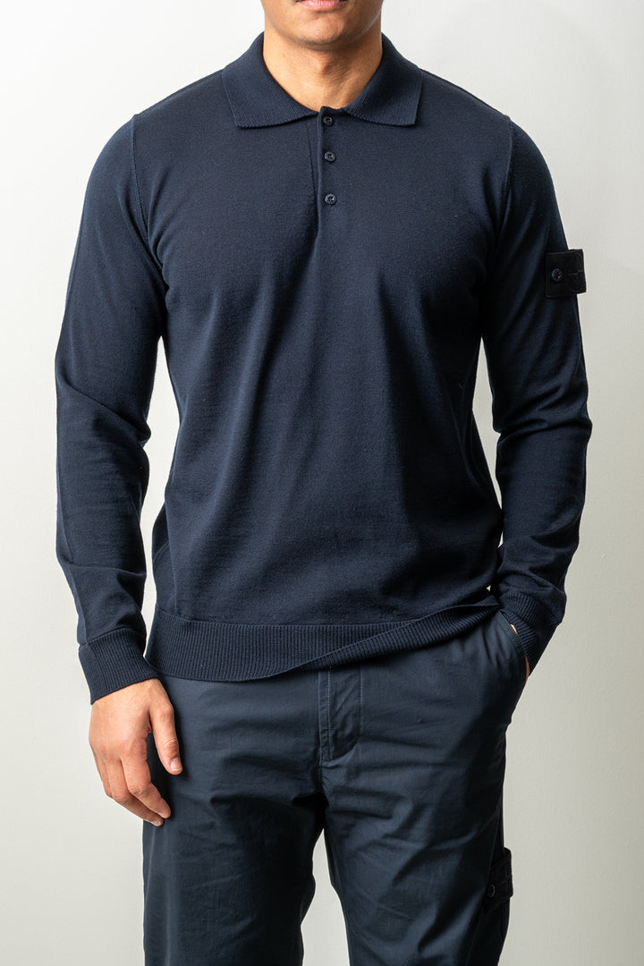 Light Pure RWS Wool Ghost LS Polo 5100076 Navy Blue