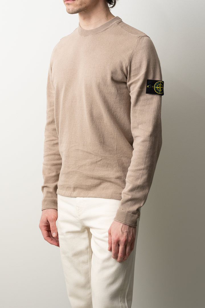Light Raw Hand Organic Cotton Crewneck 5100062 Desert Sand