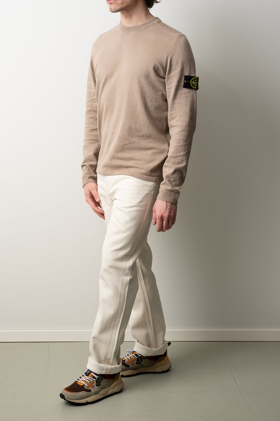 Light Raw Hand Organic Cotton Crewneck 5100062 Desert Sand