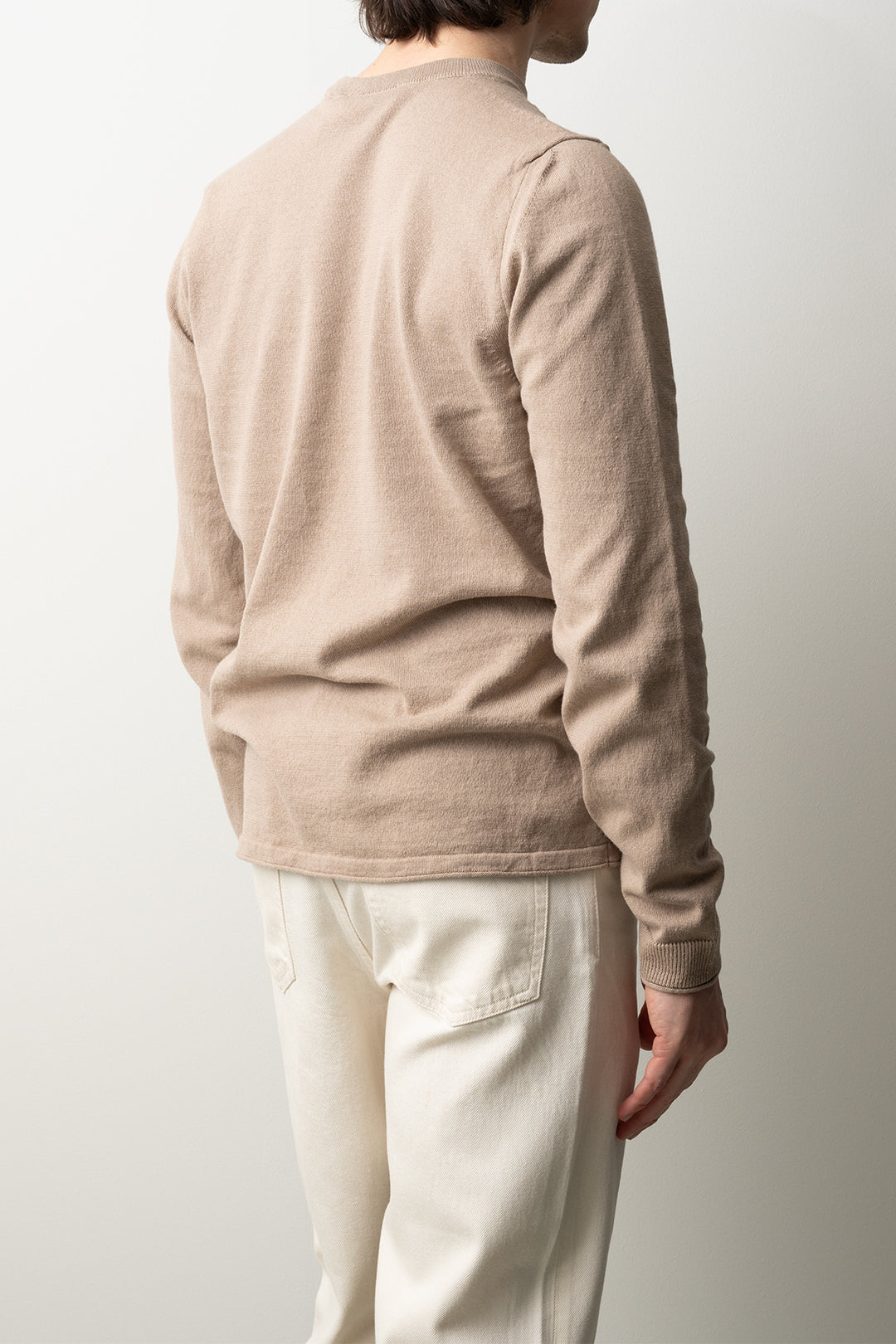 Light Raw Hand Organic Cotton Crewneck 5100062 Desert Sand