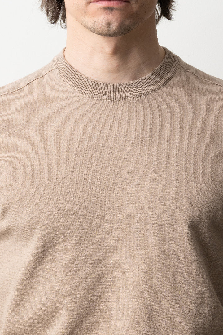 Light Raw Hand Organic Cotton Crewneck 5100062 Desert Sand