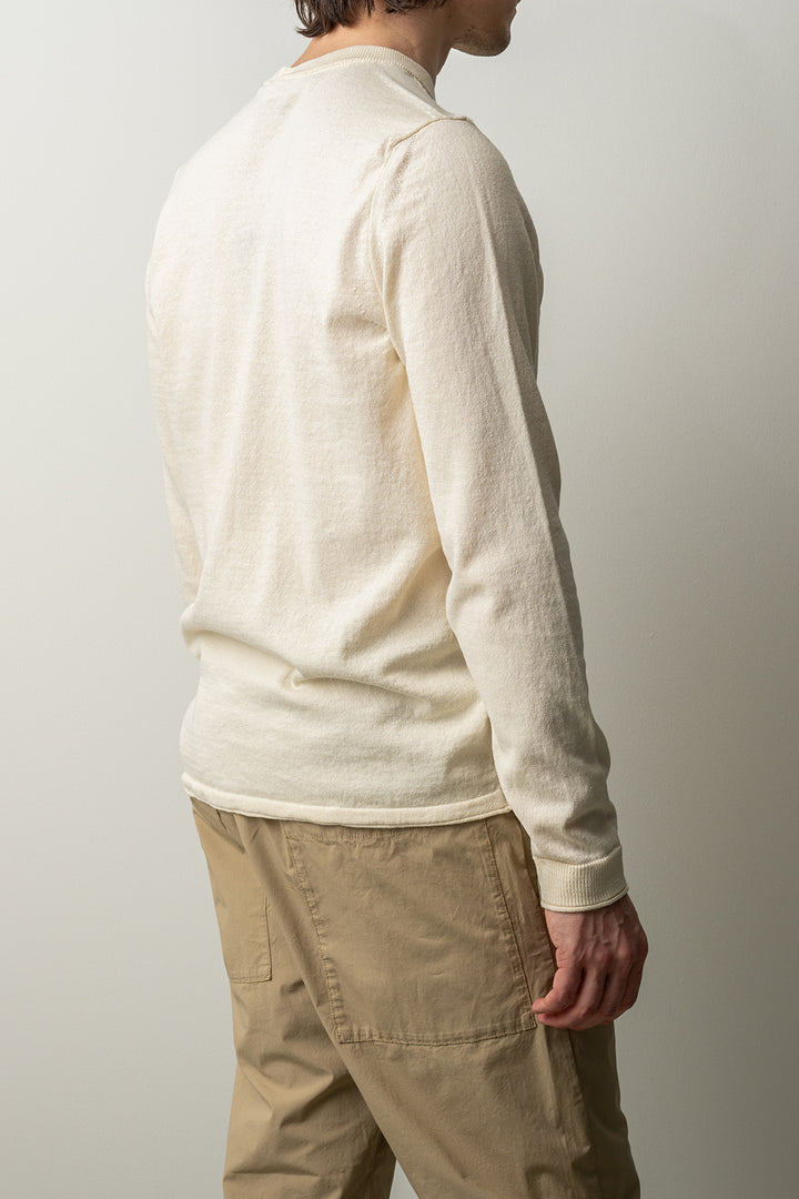 Light Raw Hand Organic Cotton Crewneck 5100062 IVORY