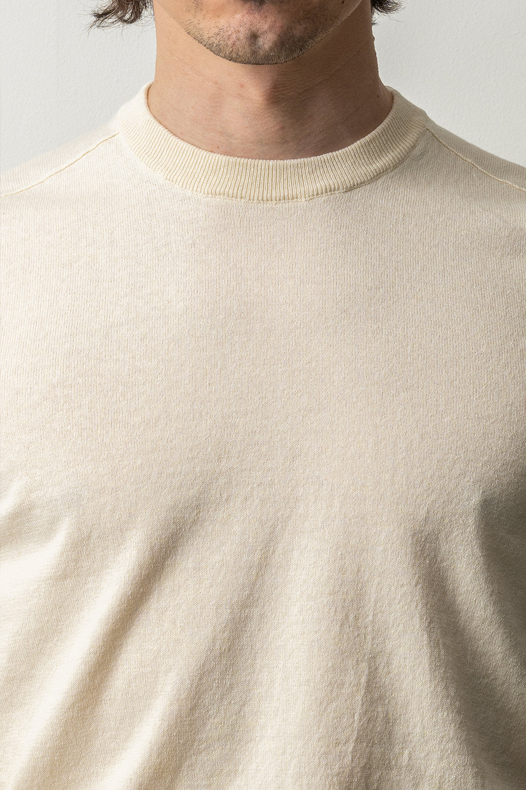 Light Raw Hand Organic Cotton Crewneck 5100062 IVORY
