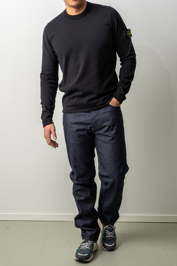 Light Raw Hand Organic Cotton Crewneck 5100062 Navy Blue