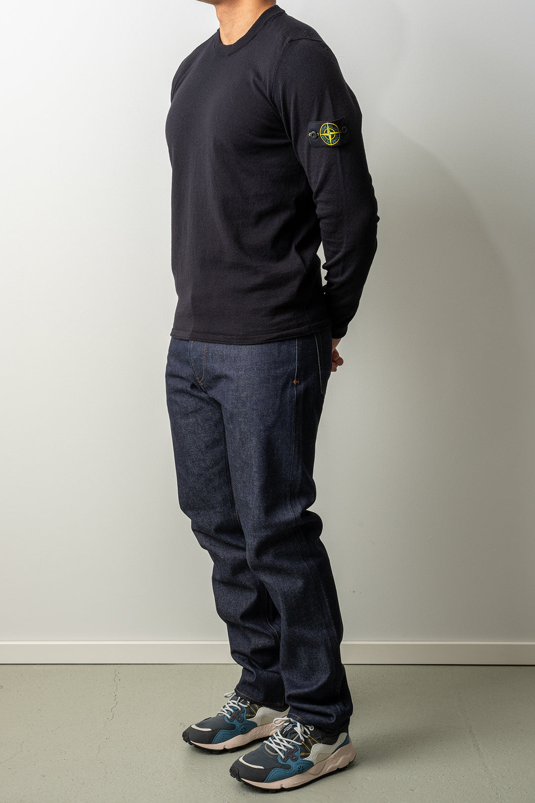 Light Raw Hand Organic Cotton Crewneck 5100062 Navy Blue