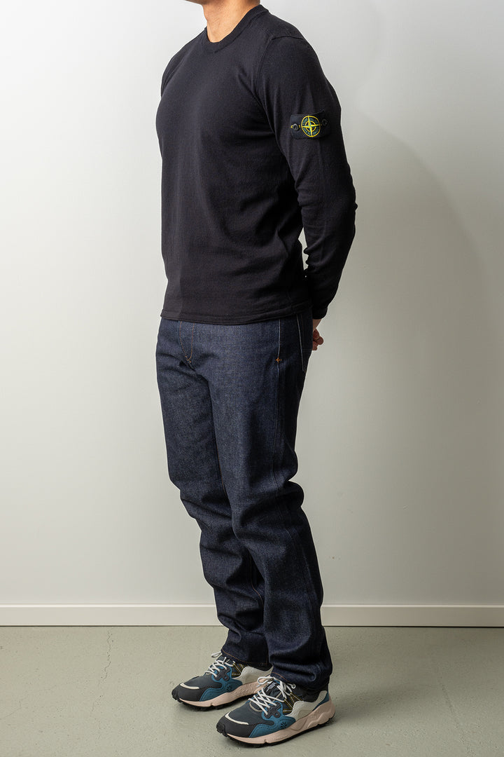 Light Raw Hand Organic Cotton Crewneck 5100062 Navy Blue