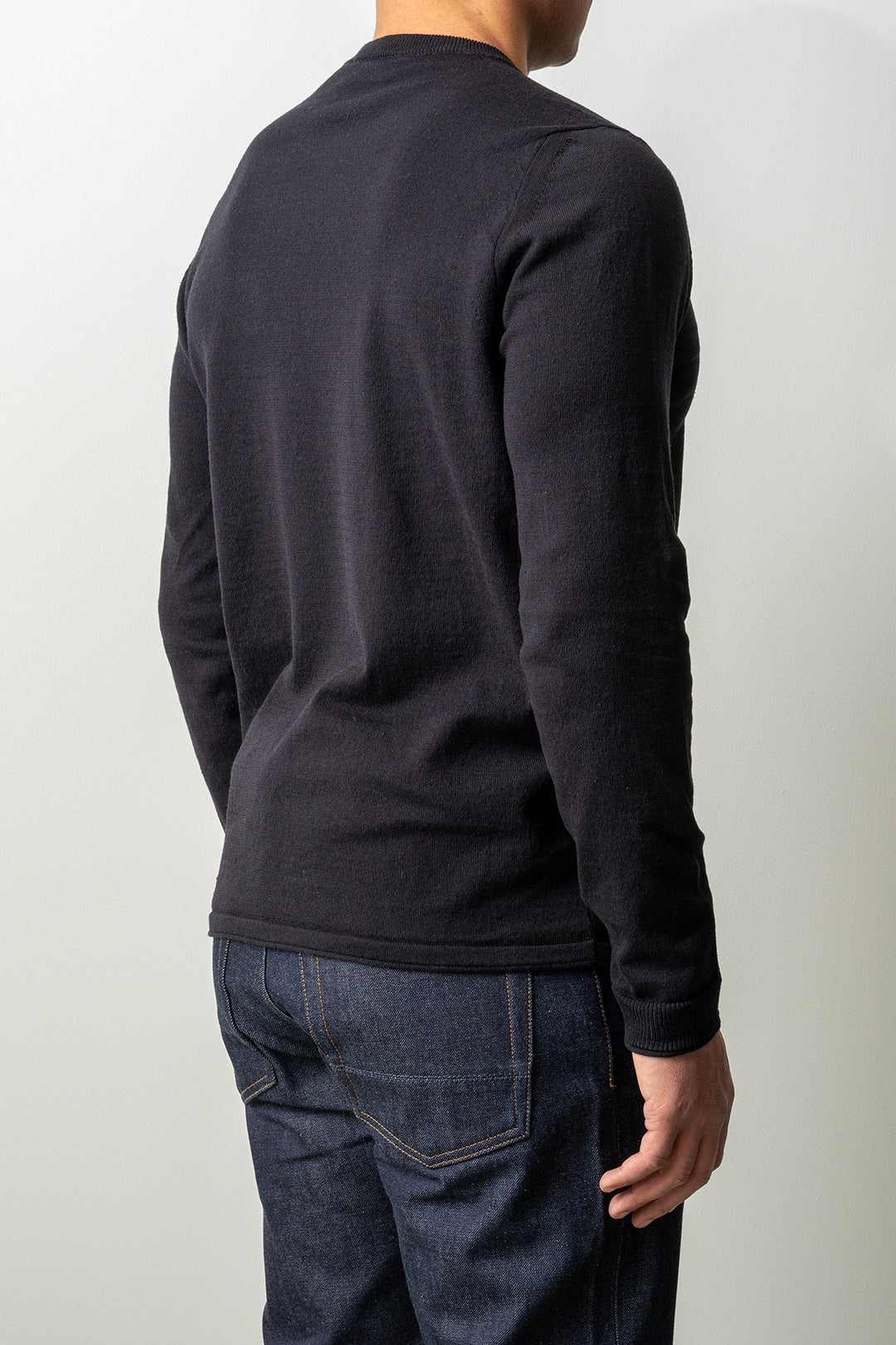 Light Raw Hand Organic Cotton Crewneck 5100062 Navy Blue