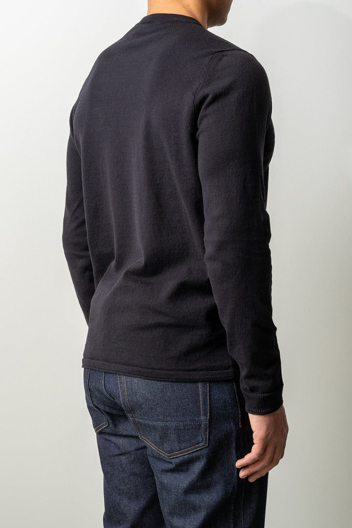 Light Raw Hand Organic Cotton Crewneck 5100062 Navy Blue