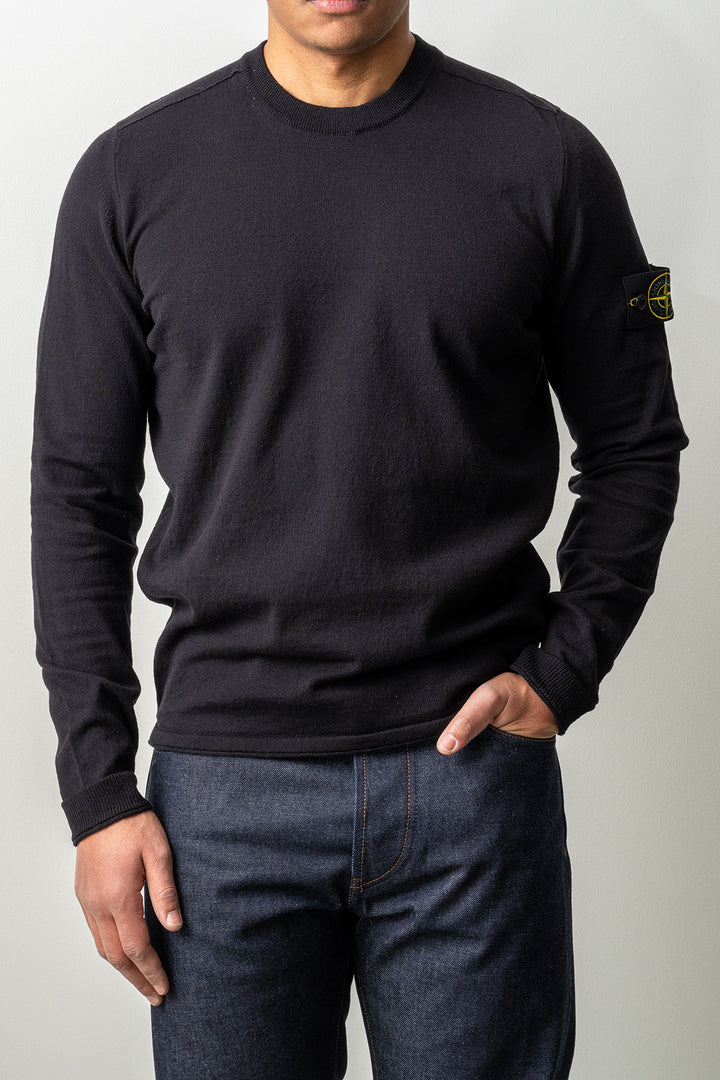 Light Raw Hand Organic Cotton Crewneck 5100062 Navy Blue