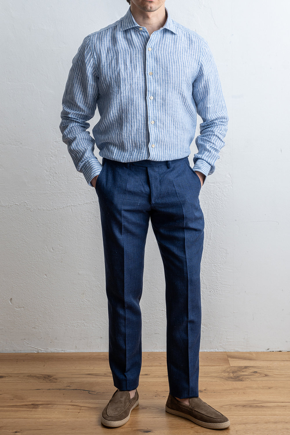 Linen Aloe Vera Shirt Blue