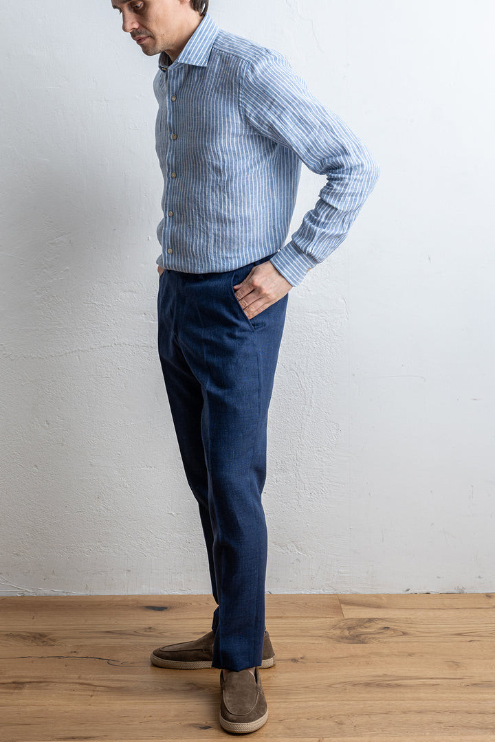 Linen Aloe Vera Shirt Blue