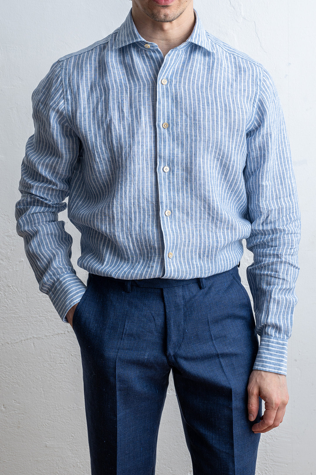 Linen Aloe Vera Shirt Blue