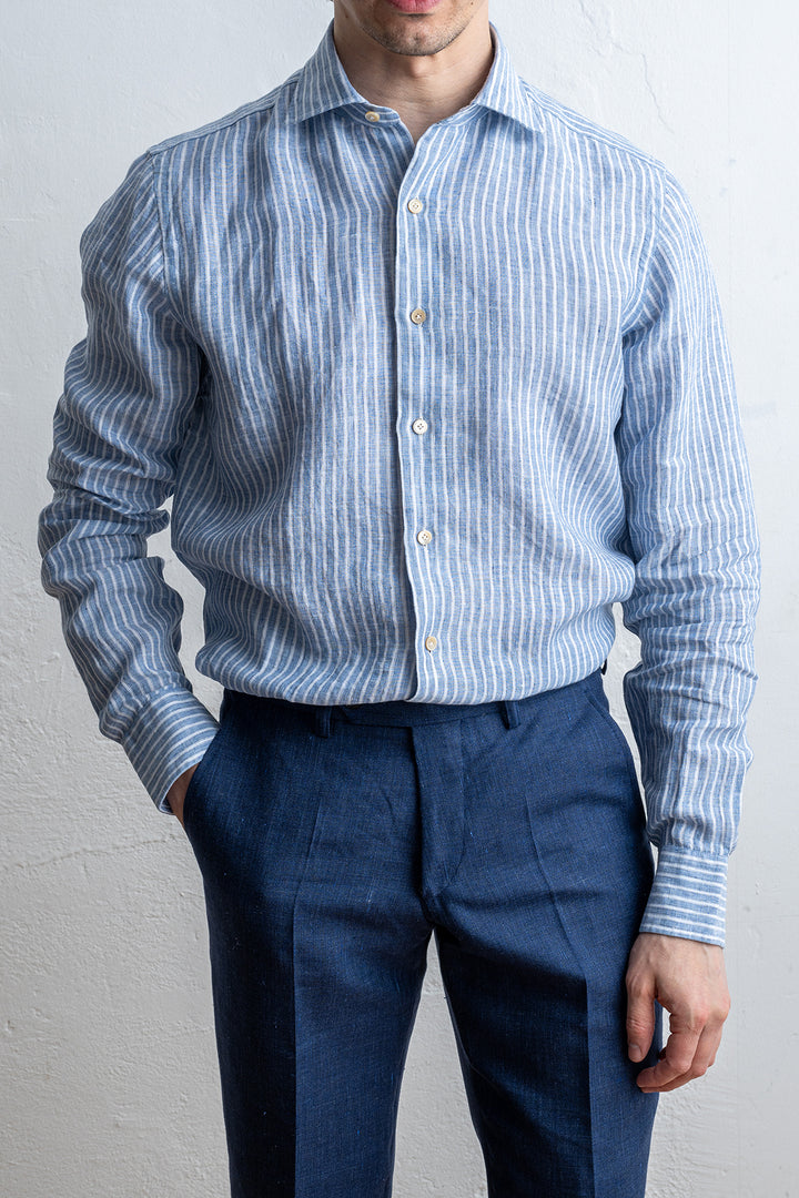 Linen Aloe Vera Shirt Blue
