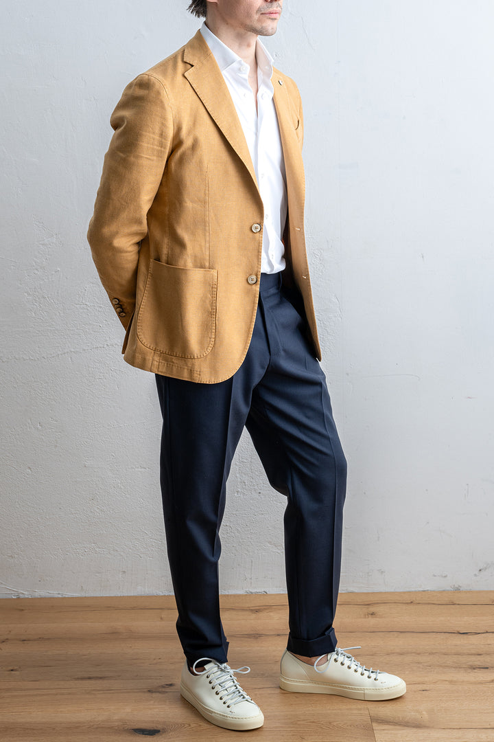 Linen Cotton Blazer Mustard