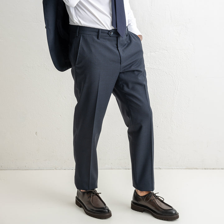 Single Breasted Pepita Suit Navy