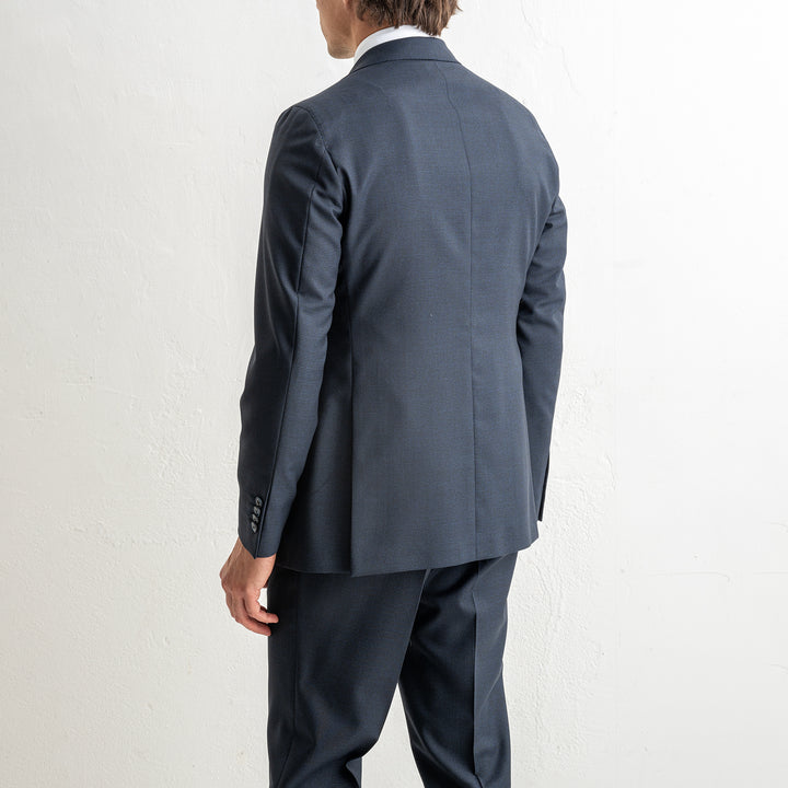 Single Breasted Pepita Suit Navy