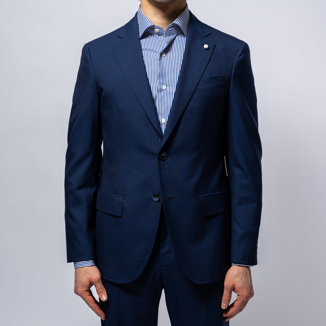Unlined Jacket One Pleated Suit NAVY