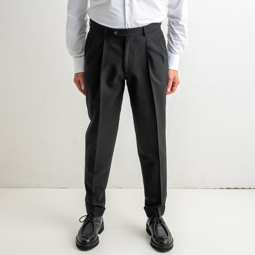 Two Pleat Trouser Black