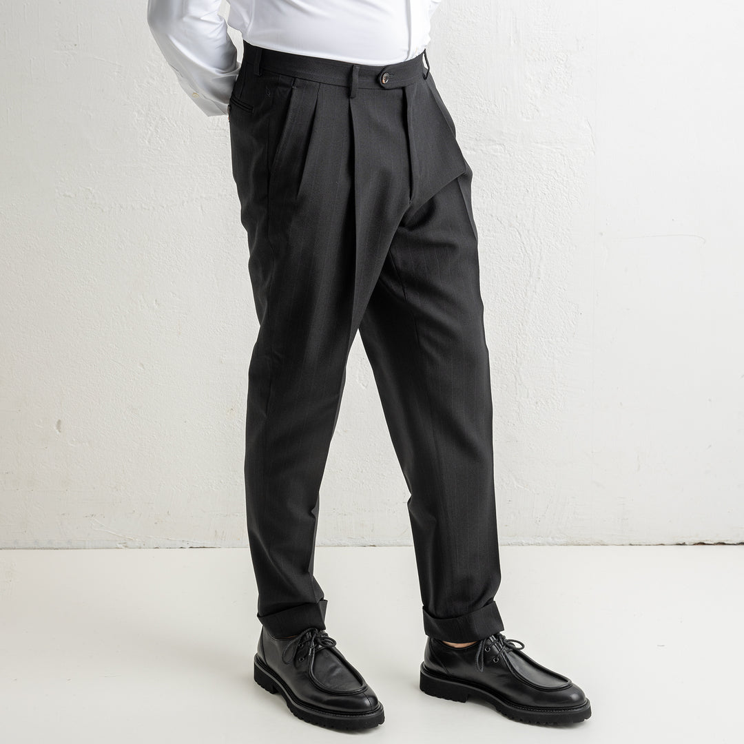 Two Pleat Trouser Black