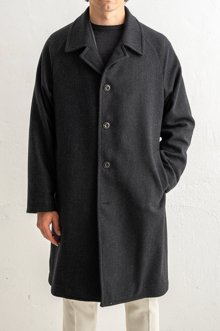 Luxury Herringbone Coat Grey