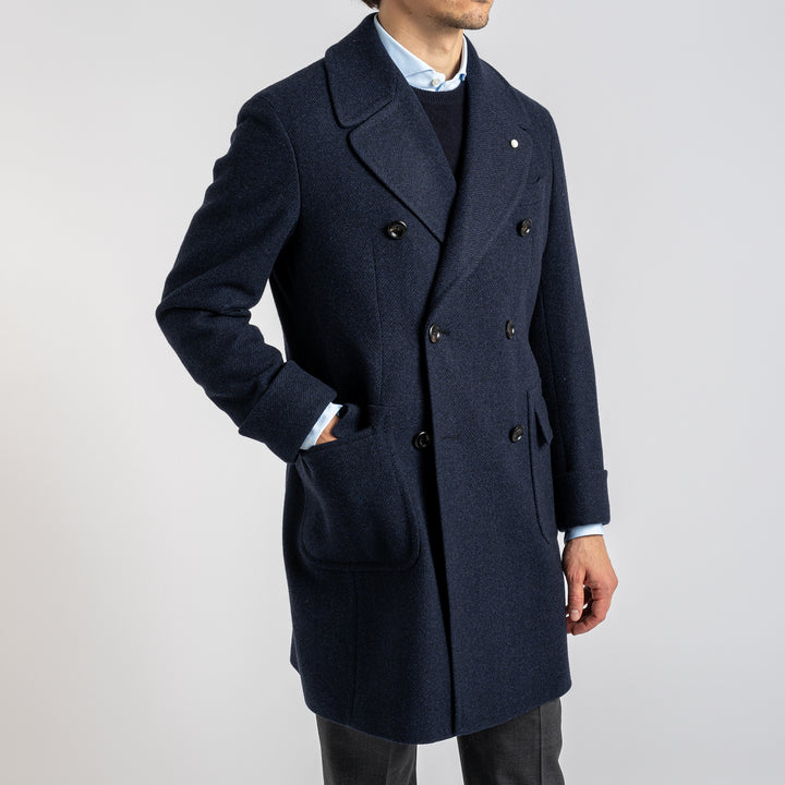 Double Breasted Overcoat Navy