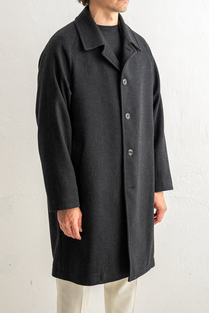 Luxury Herringbone Coat Grey